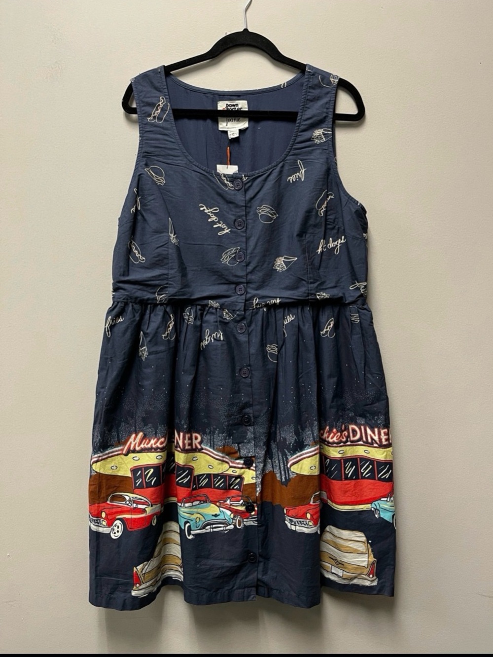 Dawn O’Porter x Joanie Blue Indigo Retro Diner Dress Size 14 Women’s